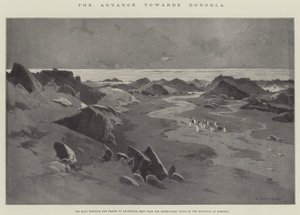 コロスコの山の展望台から見た、ドンゴラへの前進、砂漠からハルツームへの道 作： Charles Auguste Loye